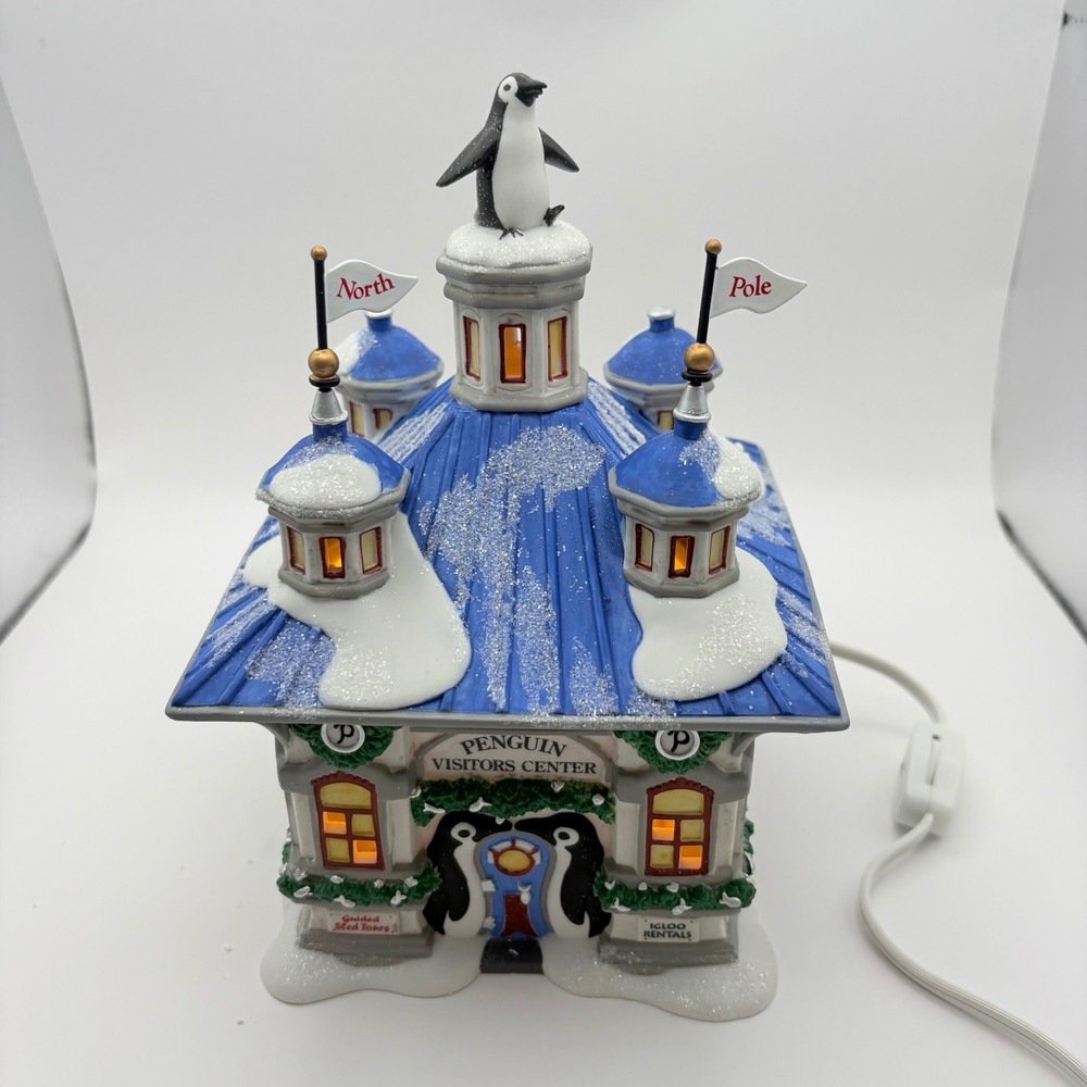 Department 56 North Pole Penguin Visitors Center Christmas Village Set 805547 - Picture 4 of 12
